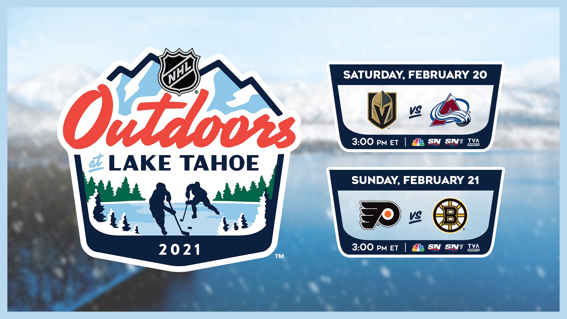 NHL realizará dois jogos ao ar livre em Lake Tahoe
